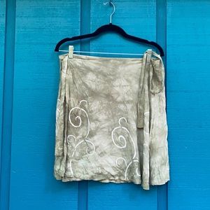 Hand batiked wrap skirt